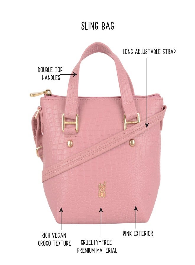 Baggit Women Pink Xxs Size Tote Sling Bag | Ladies Stylish Casual Cross Body Purse Handbag - Image 2